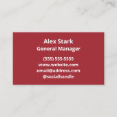 Solide Red Business Cards Visitenkarte (Vorderseite)