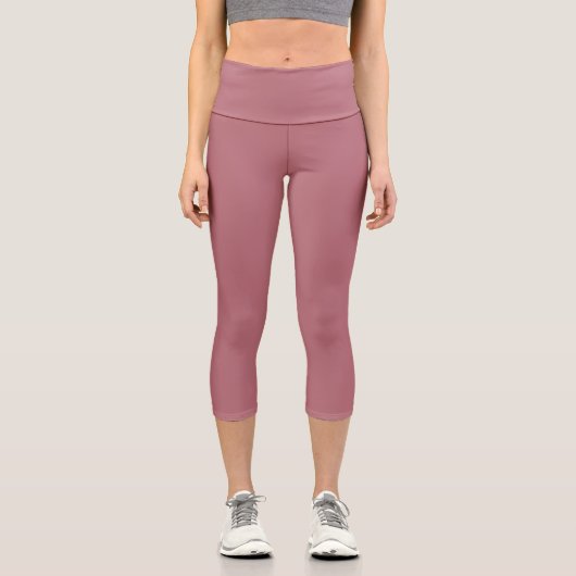 Solide Rose Gold Color Capri Leggings (Vorderseite)