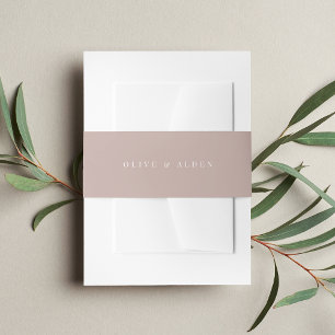 Solide Rose Taupe + Klassische Hochzeit Einladungsbanderole