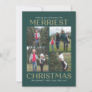Solide saubere Collage editierbare Weihnachtskarte Feiertagskarte