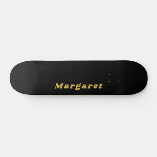 Solide schwarze Skateboard mit Ihrem Namen im Stil (Horizontal)