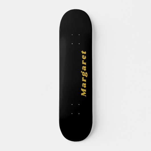 Solide schwarze Skateboard mit Ihrem Namen im Stil (Vorne)