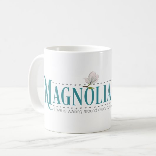 Solide Tasse der Magnolie (neues Logo) (Vorderseite Links)