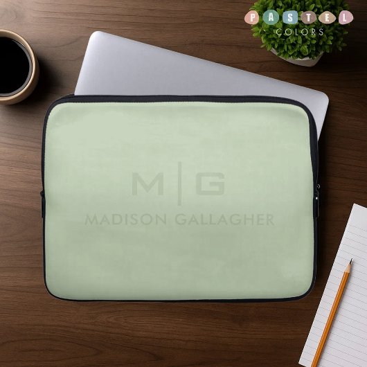 Solide weiche Licht Pastell-Sage-Moos-Grün-Farbe Laptopschutzhülle