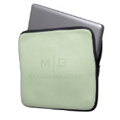 Solide weiche Licht Pastell-Sage-Moos-Grün-Farbe Laptopschutzhülle (Vorderseite Links)