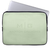 Solide weiche Licht Pastell-Sage-Moos-Grün-Farbe Laptopschutzhülle (Vorderseite)