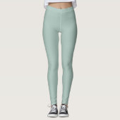 Solide weiche Licht-Pastell-Sage-Moss-Grün-Farbe Leggings (Vorderseite)