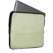 Solide weiche Lichtpastell-Sage-Moss-Grün-Farbe Laptopschutzhülle (Vorne Rechts)