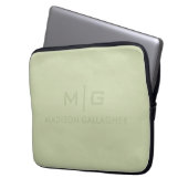 Solide weiche Lichtpastell-Sage-Moss-Grün-Farbe Laptopschutzhülle (Vorderseite Links)