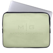 Solide weiche Lichtpastell-Sage-Moss-Grün-Farbe Laptopschutzhülle (Vorderseite)