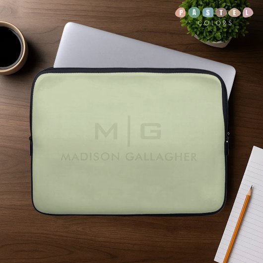 Solide weiche Lichtpastell-Sage-Moss-Grün-Farbe Laptopschutzhülle