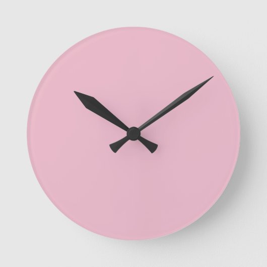 Solide weiche rosafarbene Wanduhr (Vorderseite)