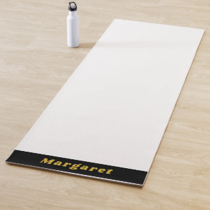 Solide, weiße Yoga-Matte mit Ihrem Namen im Stil Yogamatte