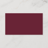 Solide Wine Red Business Cards Visitenkarte (Rückseite)