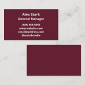 Solide Wine Red Business Cards Visitenkarte (Vorne/Hinten)