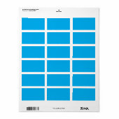 Solider Cyan-Blauer Hintergrund  Adressaufkleber (Vorne)
