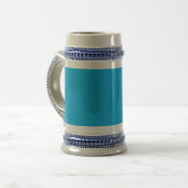 Solider Cyan-Blauer Hintergrund | Minimalistischer Bierglas (Vorderseite Links)