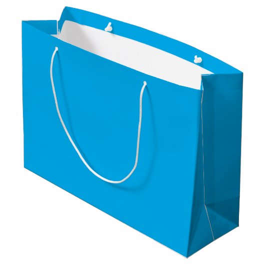 Solider Cyan-Blauer Hintergrund | Minimalistischer Große Geschenktüte (Rückseite Schrägansicht)
