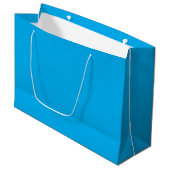 Solider Cyan-Blauer Hintergrund | Minimalistischer Große Geschenktüte (Vorderseite Schrägansicht)