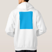 Solider Cyan-Blauer Hintergrund | Minimalistischer Hoodie (Rückseite)