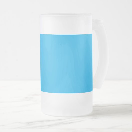Solider Cyan-Blauer Hintergrund | Minimalistischer Mattglas Bierglas (VorderseiteRechts)