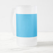 Solider Cyan-Blauer Hintergrund | Minimalistischer Mattglas Bierglas (Vorderseite Links)