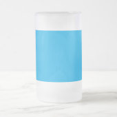 Solider Cyan-Blauer Hintergrund | Minimalistischer Mattglas Bierglas (Mittel)