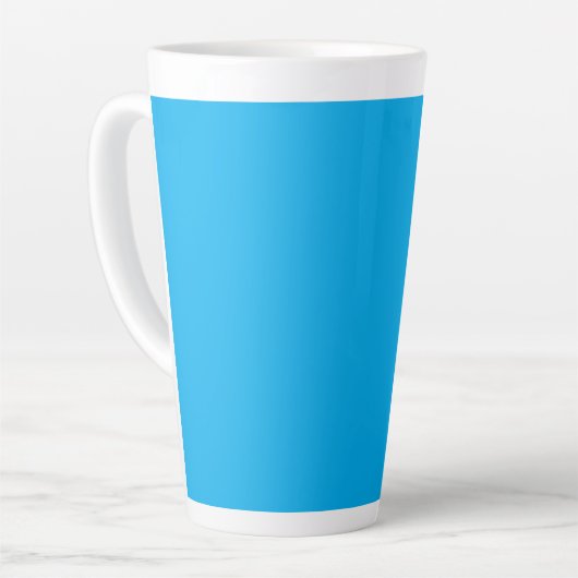Solider Cyan-Blauer Hintergrund | Minimalistischer Milchtasse (Linke Ecke)