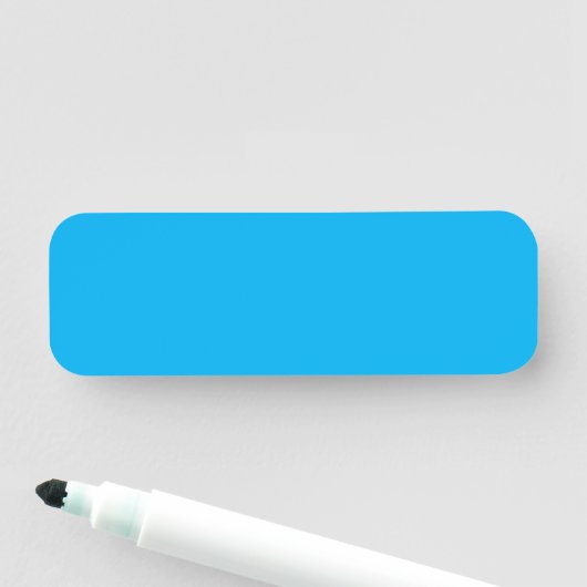 Solider Cyan-Blauer Hintergrund | Minimalistischer Namensschild (Beispiel)