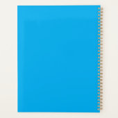 Solider Cyan-Blauer Hintergrund | Minimalistischer Planer (Rückseite)