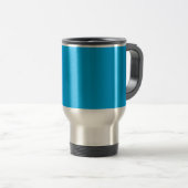 Solider Cyan-Blauer Hintergrund | Minimalistischer Reisebecher (VorderseiteRechts)