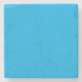 Solider Cyan-Blauer Hintergrund | Minimalistischer Steinuntersetzer (Vorderseite)