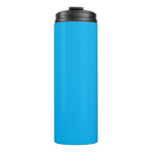 Solider Cyan-Blauer Hintergrund | Minimalistischer Thermosbecher (Vorderseite)