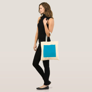 Solider Cyan-Blauer Hintergrund Minimalistischer Tragetasche