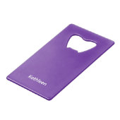 Solider Flaschenöffner mit violettem Hintergrund, (Vorderseite Schrägansicht)