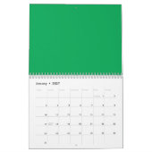 Solider grüner Hintergrund – minimalistisches Vorl Kalender (Jan 2027)