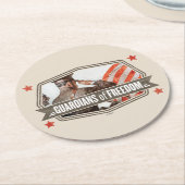 Solider Guardian of Freedom Runder Pappuntersetzer (Angewinkelt)