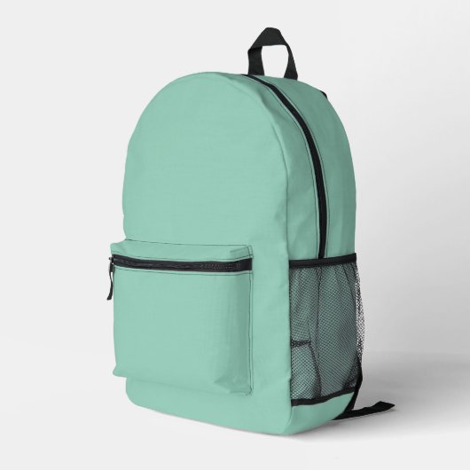 Solider mintgrüner Hintergrund Bedruckter Rucksack (Rückseitige Ecke Rechts)