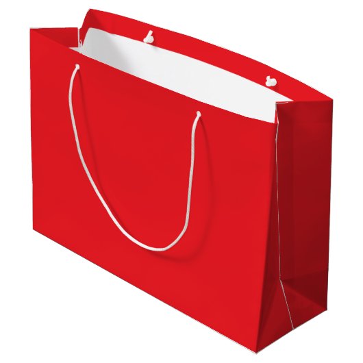 Solider roter Hintergrund Große Geschenktüte (Rückseite Schrägansicht)
