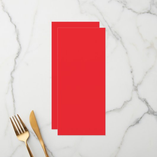 Solider roter Hintergrund  Menükarte (Vorderseite/Rückseite Beispiel)