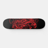 Solider roter Panther Gothic-Tattoo-Stil Bold Skateboard (Horizontal)