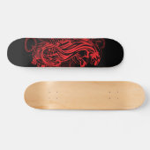 Solider roter Panther Gothic-Tattoo-Stil Bold Skateboard (Horizontal)