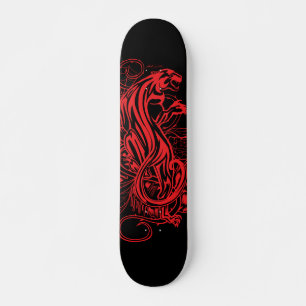 Solider roter Panther Gothic-Tattoo-Stil Bold Skateboard