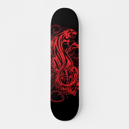 Solider roter Panther Gothic-Tattoo-Stil Bold Skateboard (Vorne)