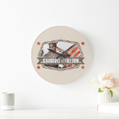 Solider Wächter der Freiheit Große Wanduhr (Zuhause)