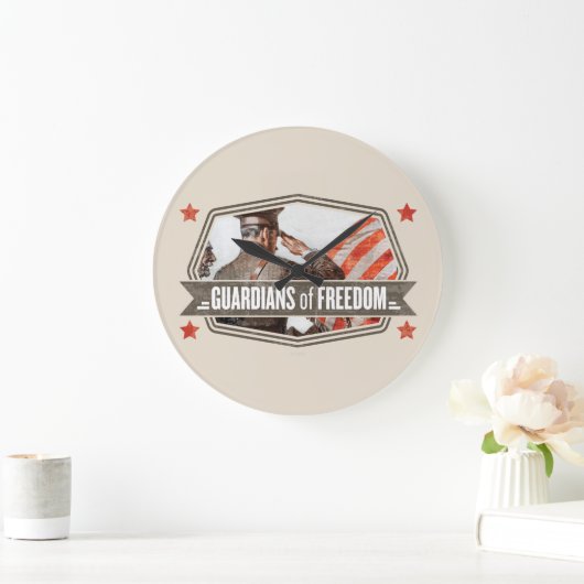 Solider Wächter der Freiheit Große Wanduhr (Zuhause)