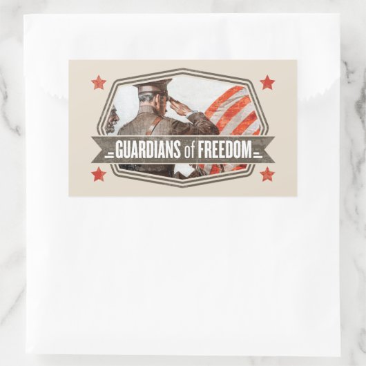 Solider Wächter der Freiheit Rechteckiger Aufkleber (Tasche)