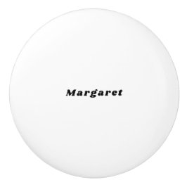 Solider Weißer Keramikknopf mit Ihrem Namen im Sti Keramikknauf