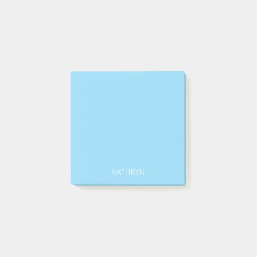 solides babyblau personalisiert post-it klebezettel (Vorderseite)