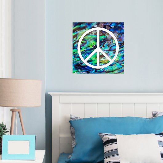 Solides Friedenszeichen - Schwarz Foliendrucke (In Situ (Schlafzimmer))